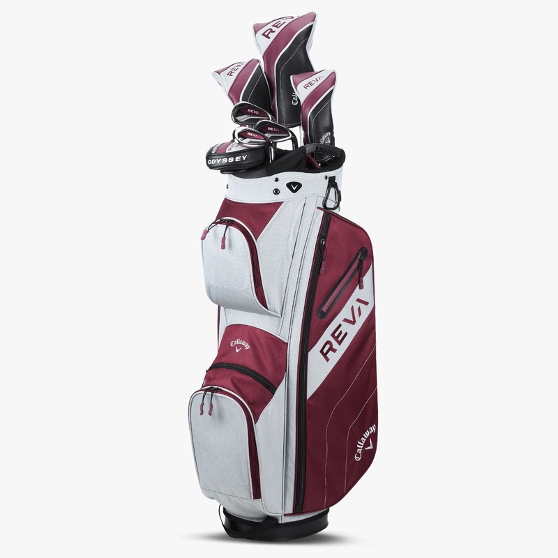 Callaway Reva 24 Eggplant 8 Piece Complete Set Cart Bag Right Hand Eggplant Right Hand