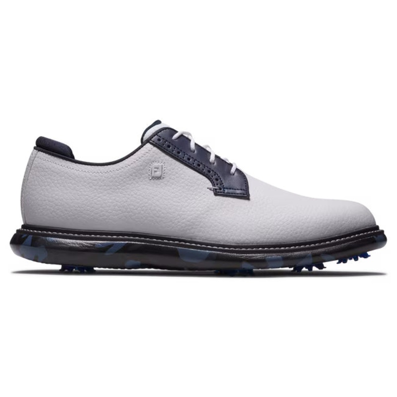 FootJoy Men’s Traditions Golf Shoe – 57956 White/Navy Camo White/Navy Medium 9