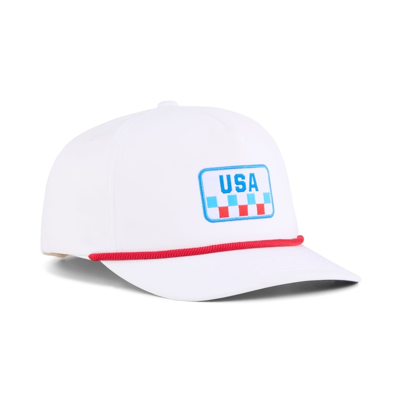 Puma Men’s USA 5-Panel Snapback Golf Hat White Glow