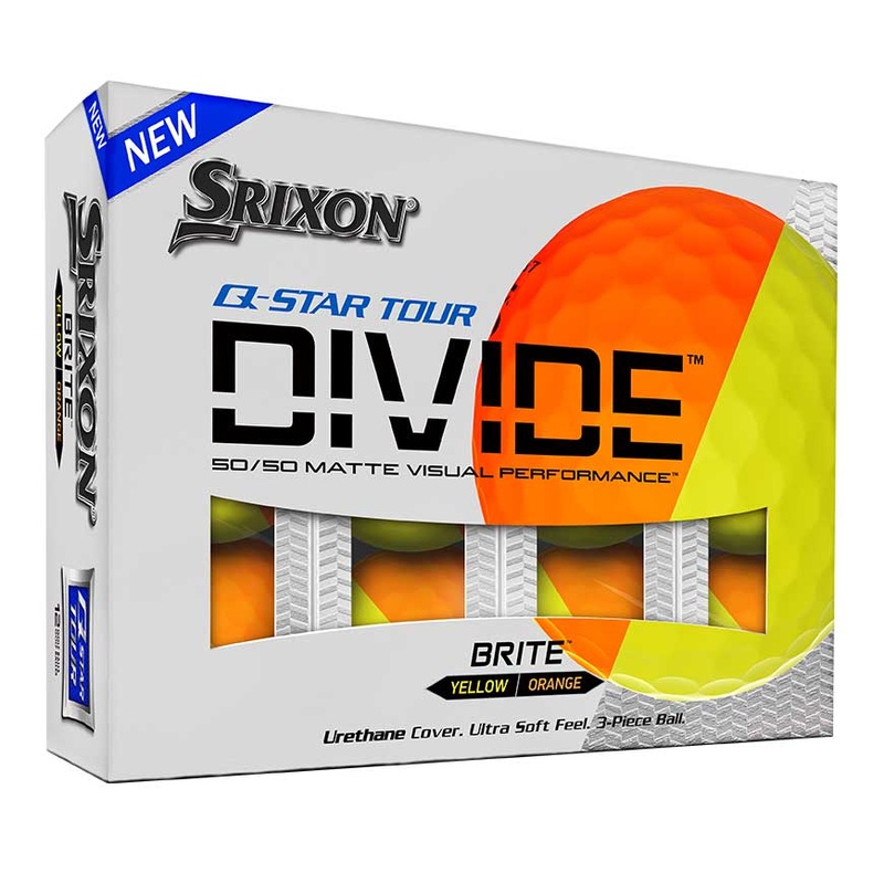 Srixon Q Star Tour Divide Golf Balls 1 Dozen – Brite Orange/Yelow Q-Star Tour Divide