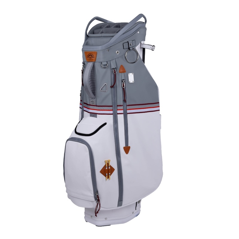 Sun Mountain Mid-Stripe 14-Way Cart Golf Bag White/Cadet/Brick