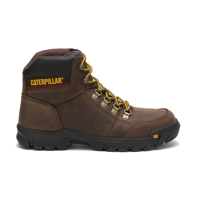 Caterpillar Men’s Outline Work Boots Seal Brown 9.5 Medium