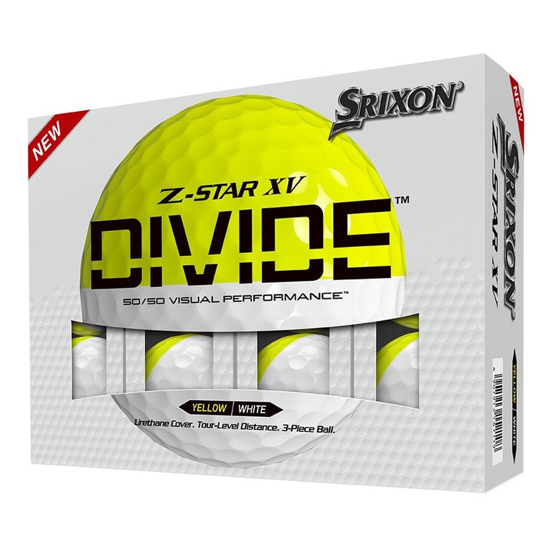 Srixon Z-Star XV 8 Divide Golf Balls (1 Dozen) 2024 White/Tour Yellow