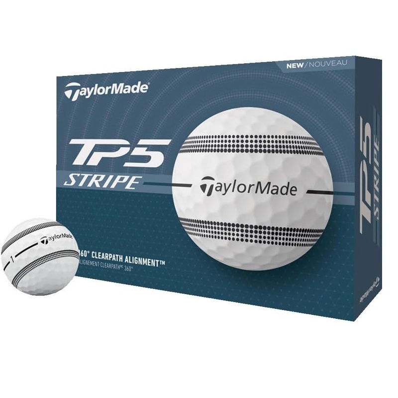 TaylorMade 2024 TP5 Stripe White Golf Balls (1 Dozen) White