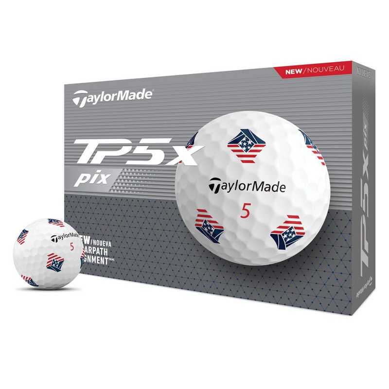 TaylorMade 2024 TP5x pix 3.0 USA White Golf Balls (1 Dozen) White