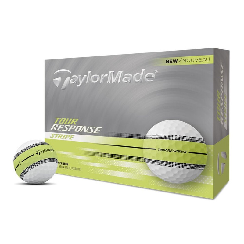 Taylormade Tour Response Stripe Neon Yellow Golf Balls (1 Dozen) 2025 Neon Yellow Stripe