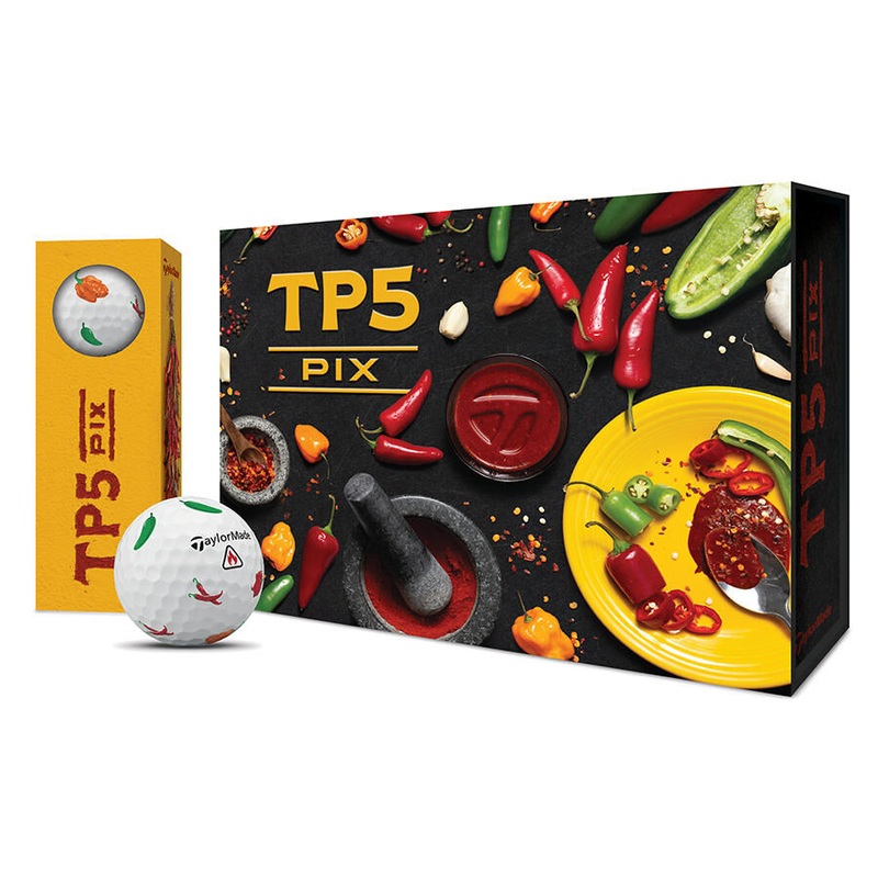 TaylorMade TP5 Pix Hot Shot Peppers Limited Edition Golf Balls (1 Dozen) Peppers