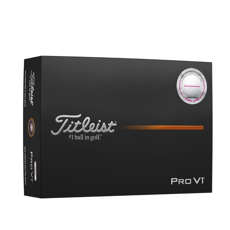 Titleist 2025 Pro V1 Performance Align Pink Golf Balls White – Pink Line