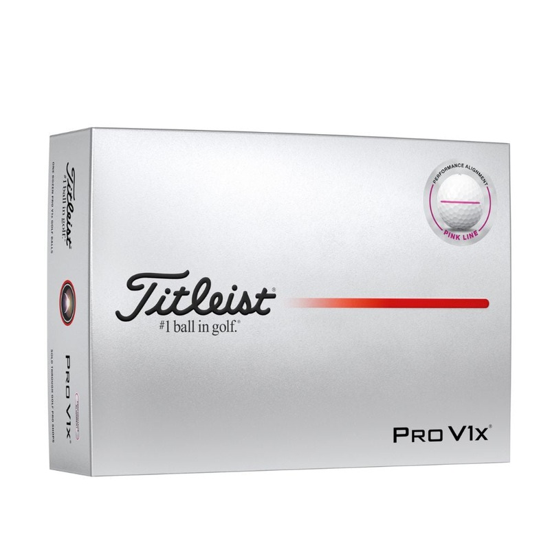 Titleist 2025 Pro V1x Performance Align Pink Golf Balls White – Pink Line