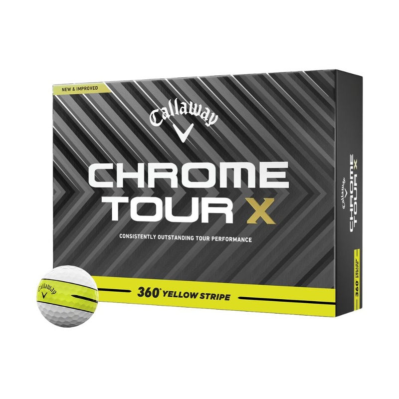 Callaway Chrome Tour X 24 360 Yellow Stripe Golf Balls Yellow Stripe