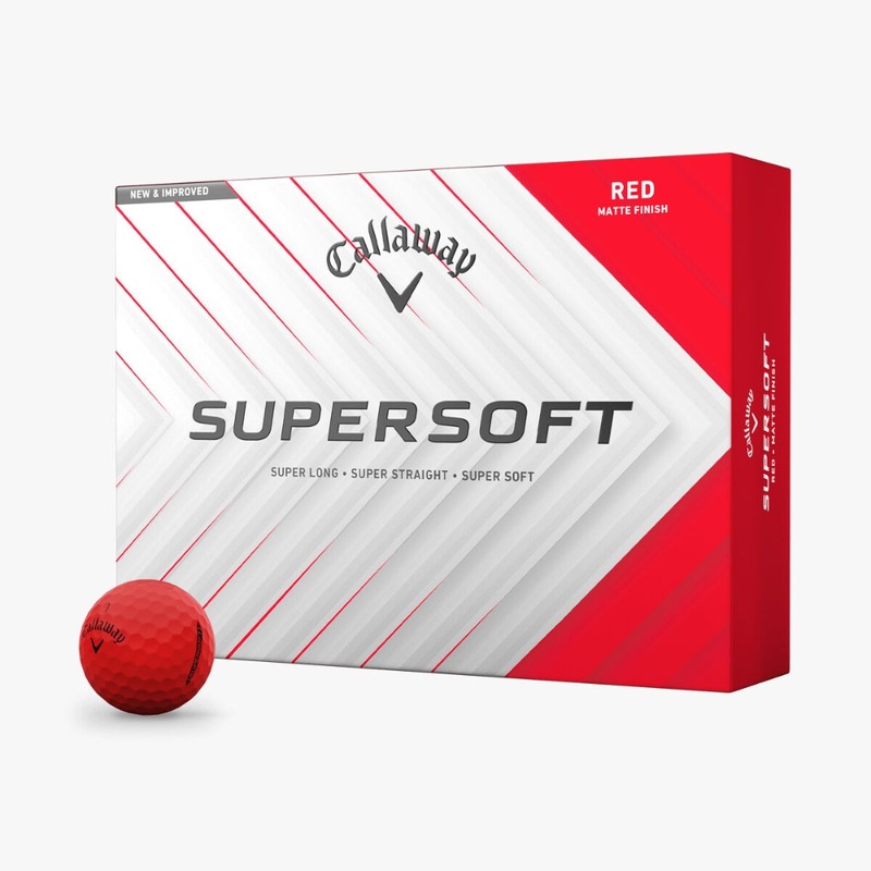Callaway SuperSoft 2025 Red Golf Balls – 1 Dozen Red