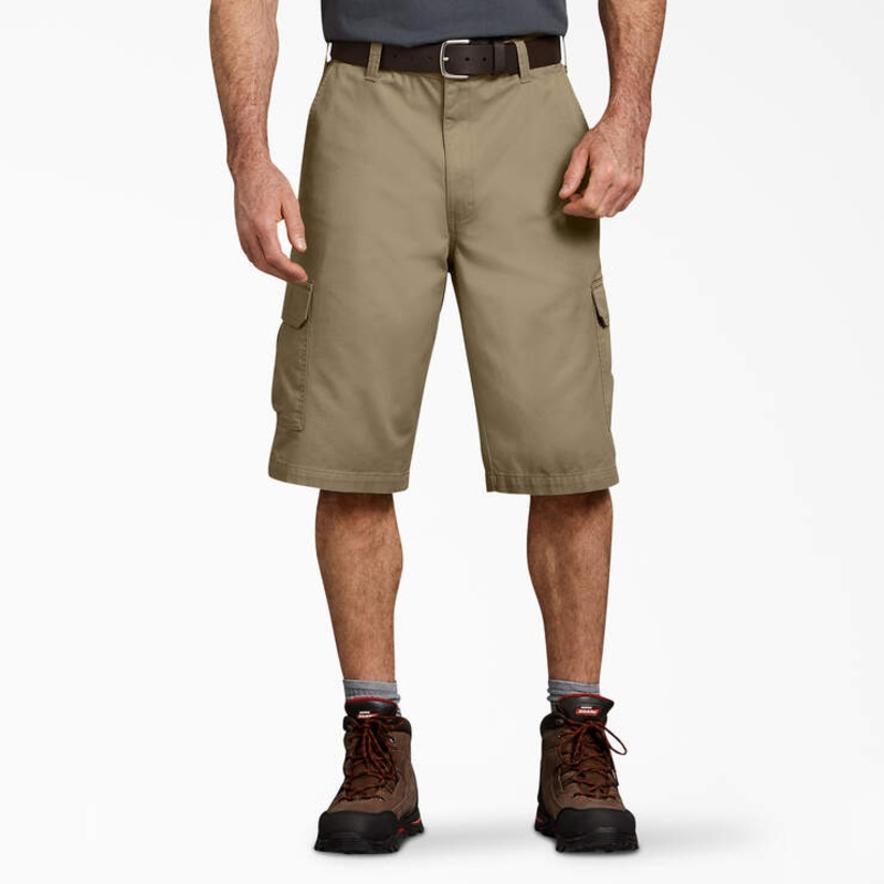 Dickies Men’s 13″ Loose Cargo Work Shorts Rinsed Khaki 30