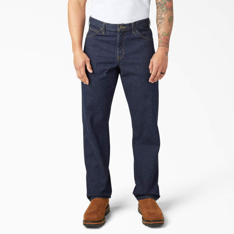 Dickies Men’s Denim Regular Fit Jean Rinsed Indigo Blue 36W x 32L