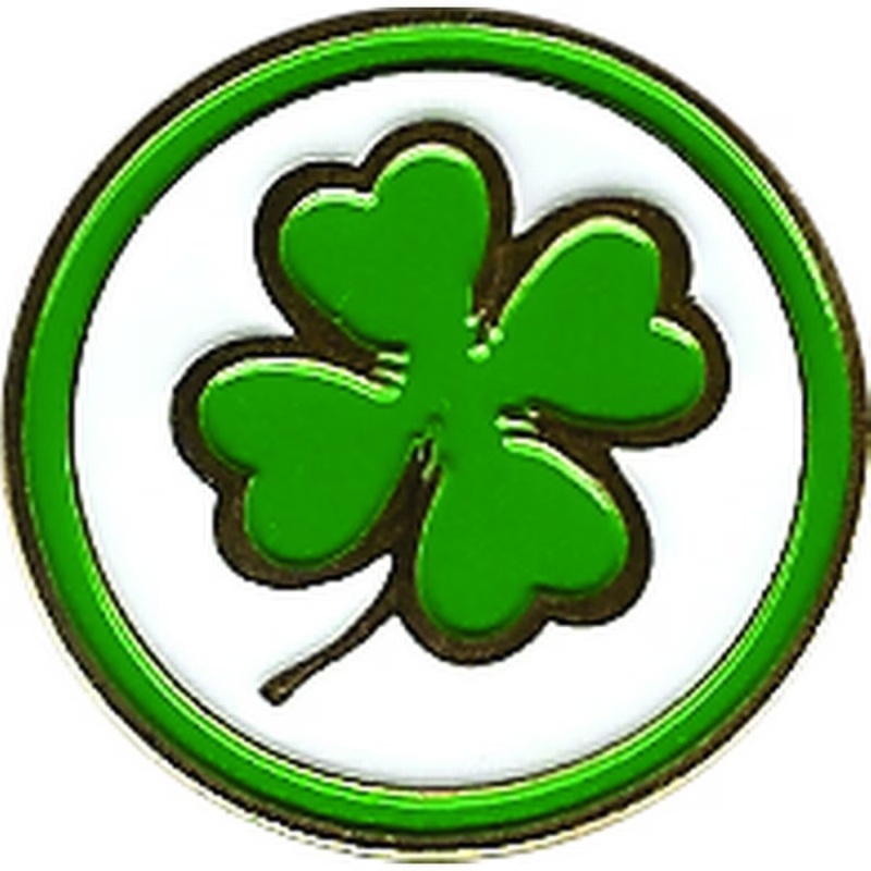 Evergolf Four Leaf Clover Golf Ball Marker White/Green