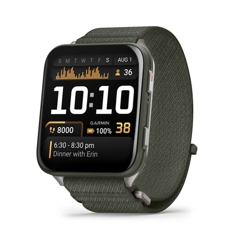 Garmin Venu X1 GPS Fitness Watch – Moss Moss with Titanium Caseback