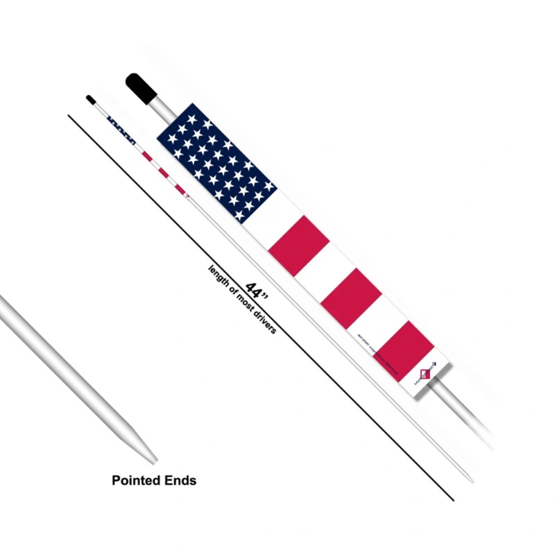 MVP Sport USA Flag Golf Alignment Rods Training Aid 2-Pack White/Red/Blue