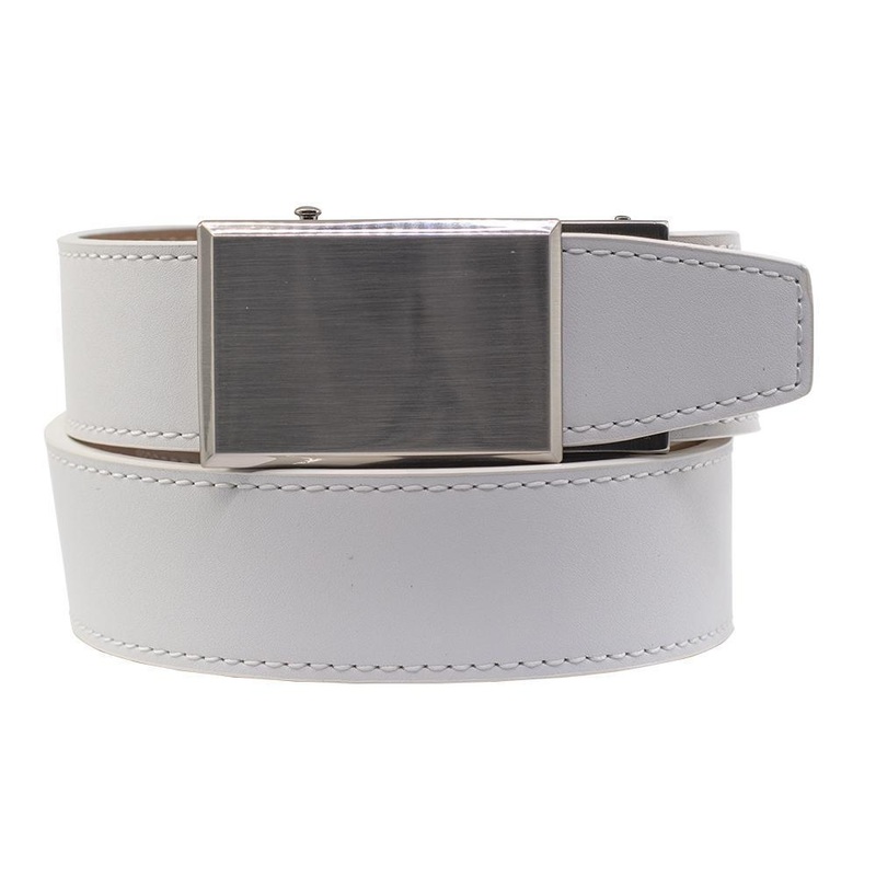 Nexbelt Classic Shield Ratchet Golf Belts White