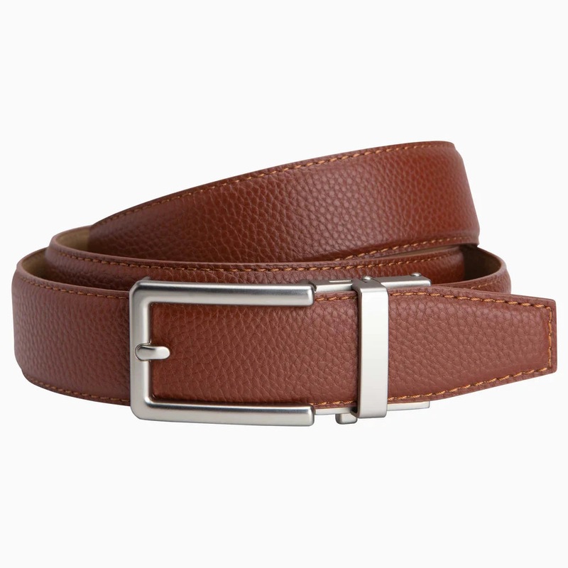 Nexbelt Neubelt Vegan Leather Golf Ratchet Belt Pebble Grain Cognac