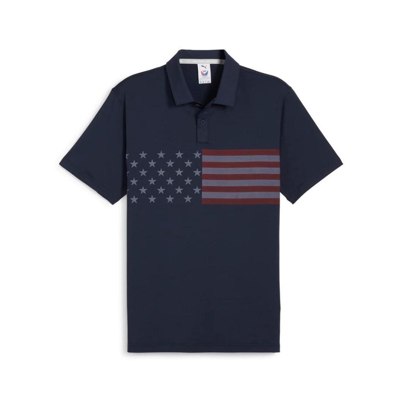 Puma Men’s Volition Stars & Bars Golf Polo Deep Navy XL