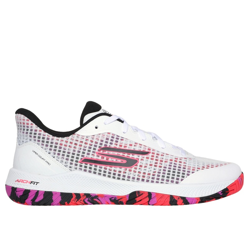 Skechers Men’s Viper Court Pro Pickleball Shoes White/Hot Pink 9