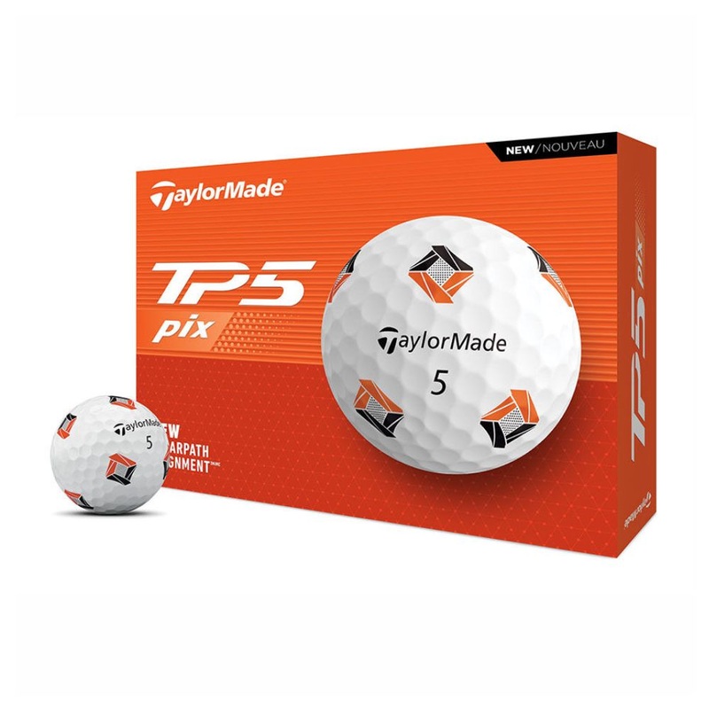 TaylorMade 2024 TP5 pix 3.0 White Golf Balls (1 Dozen) White