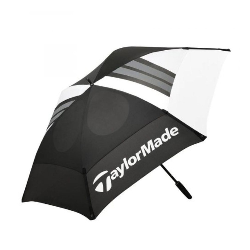 Taylormade 2025 Tour Double Canopy 68″ Umbrella – N384701 – Black/White Black/White