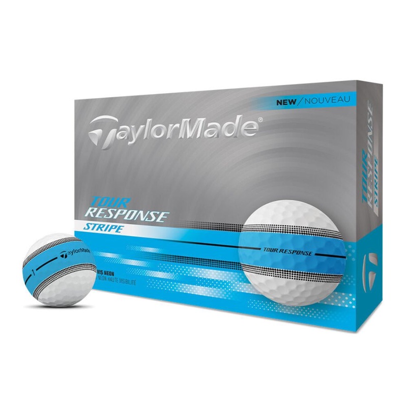 Taylormade Tour Response Stripe Neon Blue Golf Balls (1 Dozen) 2025 Neon Blue Stripe