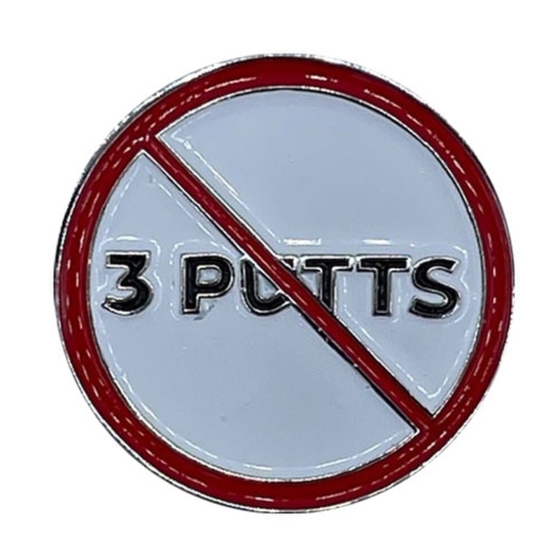 Evergolf “No 3 Putts” Golf Ball Marker White/Red