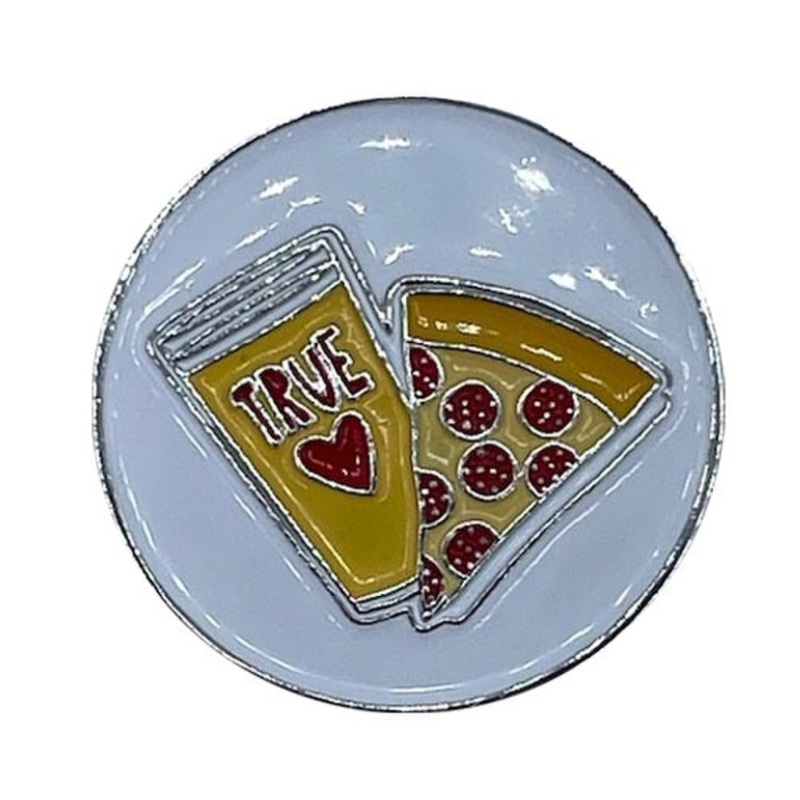 Evergolf True Love Pizza & Beer Golf Ball Marker White/Yellow