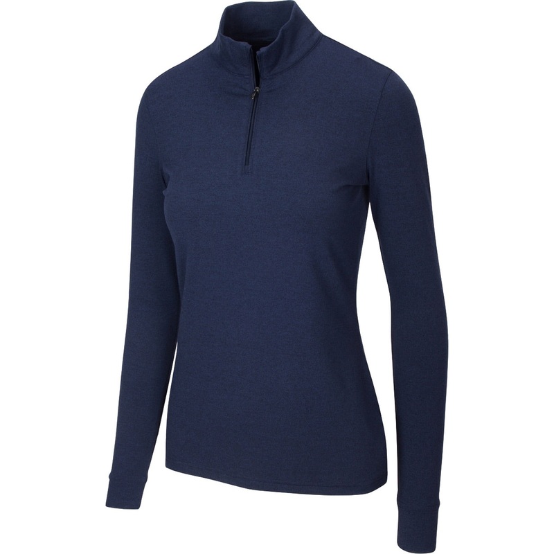 Greg Norman Women’s Heathered Comfort Stretch 1/4 Zip Pullover 2021 Navy Heather XS
