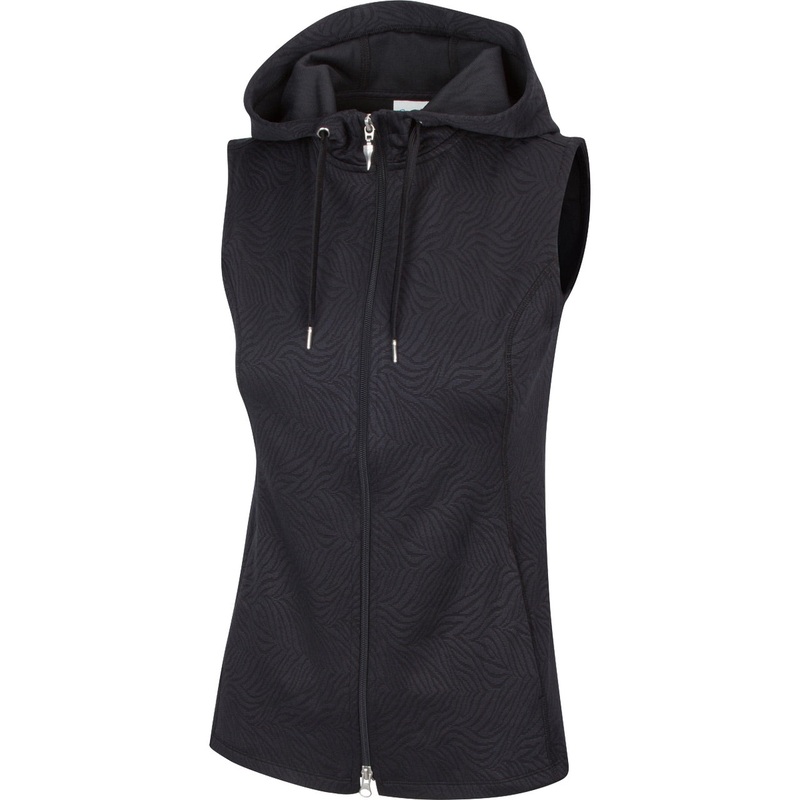 Greg Norman Women’s Jacquard Hooded Vest 2021 Black XS