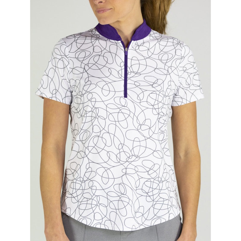 Jofit Womens Short Sleeve Printed Mock Sierra Swirl #GT410-SSW Siera Swirl XXS