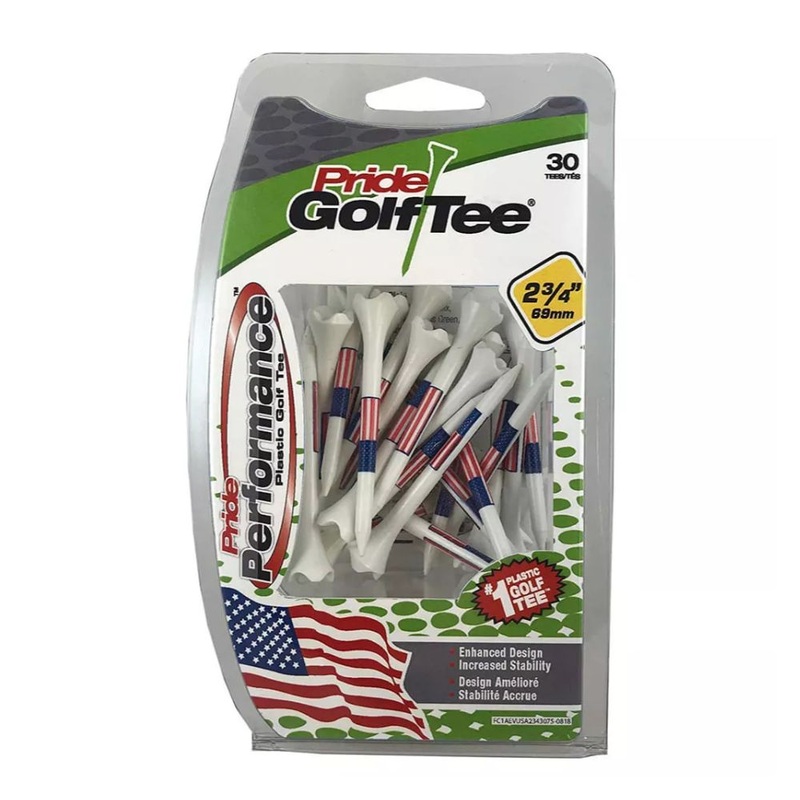 Pride Golf Tee, White 2-3/4 inch 30 pack American