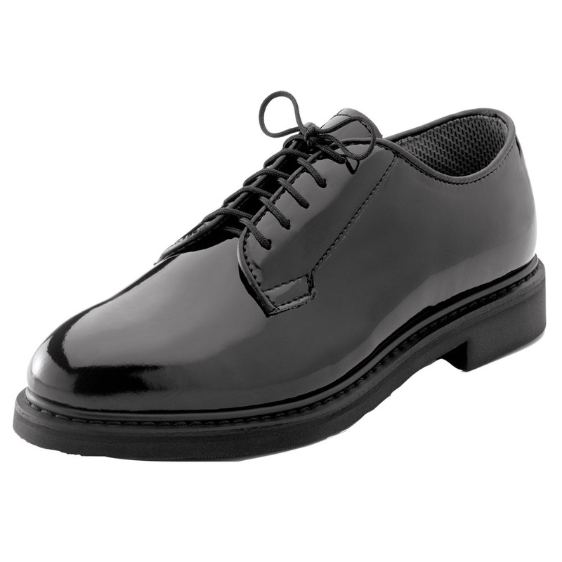 Rothco Men’s Uniform Hi-Gloss Oxford Dress Shoe – Black Black 10 W