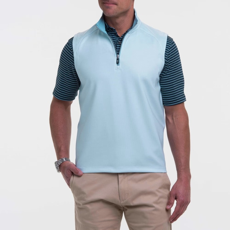 Fairway & Greene Micro Dot 1/4 Zip Vest Bluff L