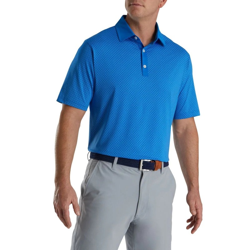 Footjoy Diamond Dot Print Polo (Previous Season Style) Royal S