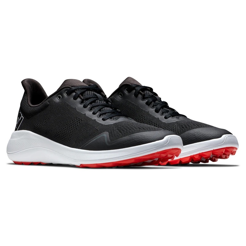 FootJoy Flex Golf Shoes Black/White/Red 56141 (Previous Season Style) Black/White/Red 9