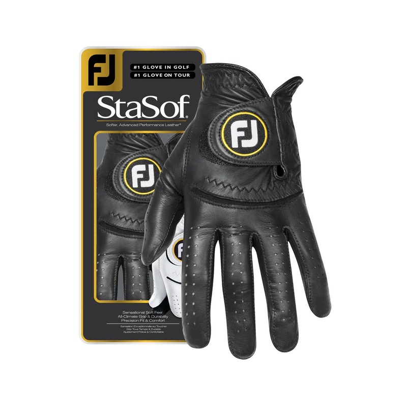 FootJoy Mens Stasof Golf Gloves Black Worn on Left Hand M/L