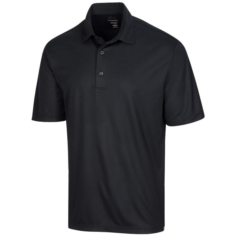 Greg Norman Men’s Protek ML75 Microlux Embossed Polo Black S