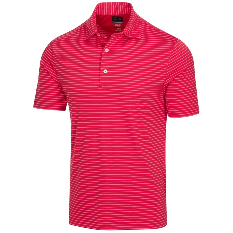 Greg Norman Men’s Protek ML75 Microlux Striped Polo British Red S