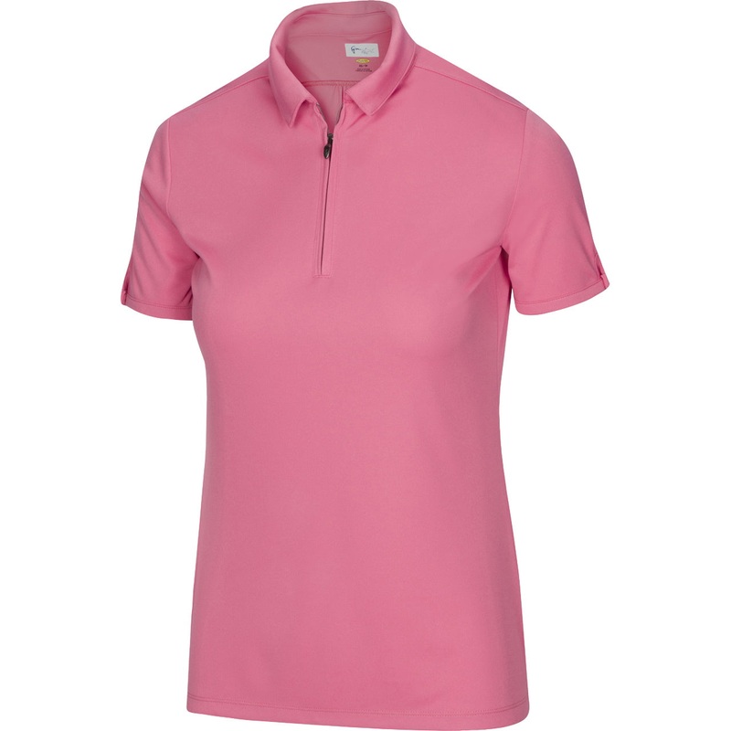 Greg Norman Women’s ML75 Zip Polo Coral Guava S