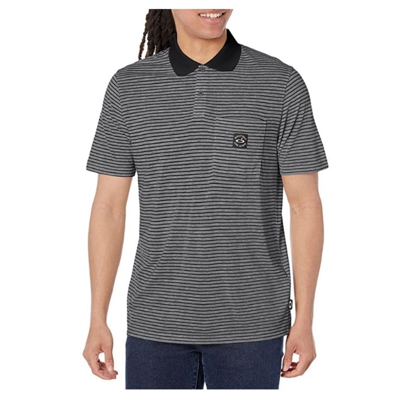 Oakley Men’s Evrywhre PKT Polo Golf Shirt Stone Gray Heather S