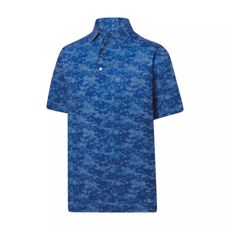 FootJoy Cloud Camo Lisle Self Collar Polo Twilight L
