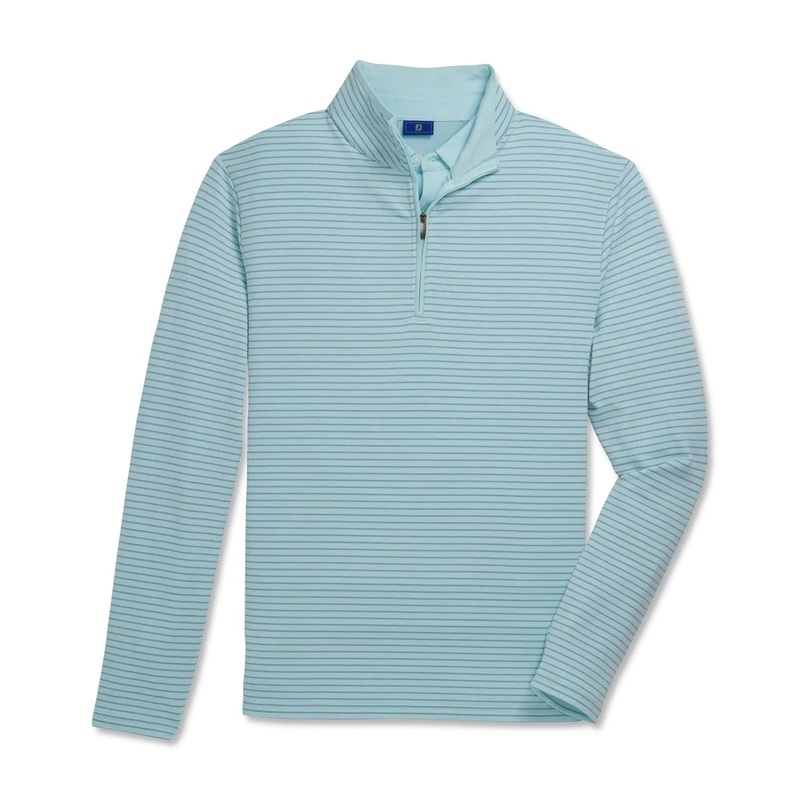 Footjoy Mens French Terry Quarter-Zip (Previous Season Style) Seafoam/Blue XL