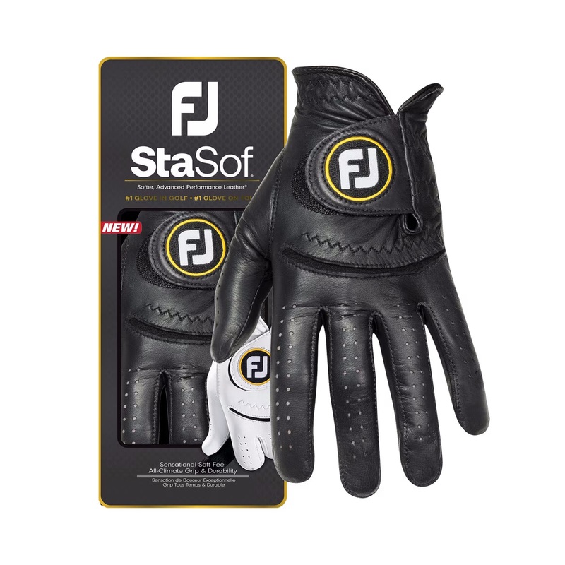 Footjoy Mens Stasof Golf Glove Black Worn on Left Hand Cadet L