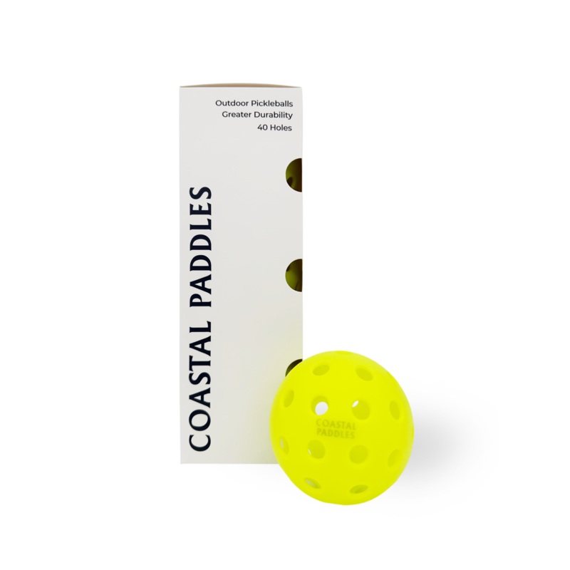Coastal Paddles 40 Outdoor Pickleball Yellow – 3 Pack Yellow