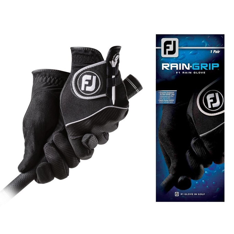 FootJoy RainGrip Black Golf Gloves (1 Pair) Black S