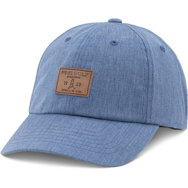 Ping Back Nine Leather Hat Blue