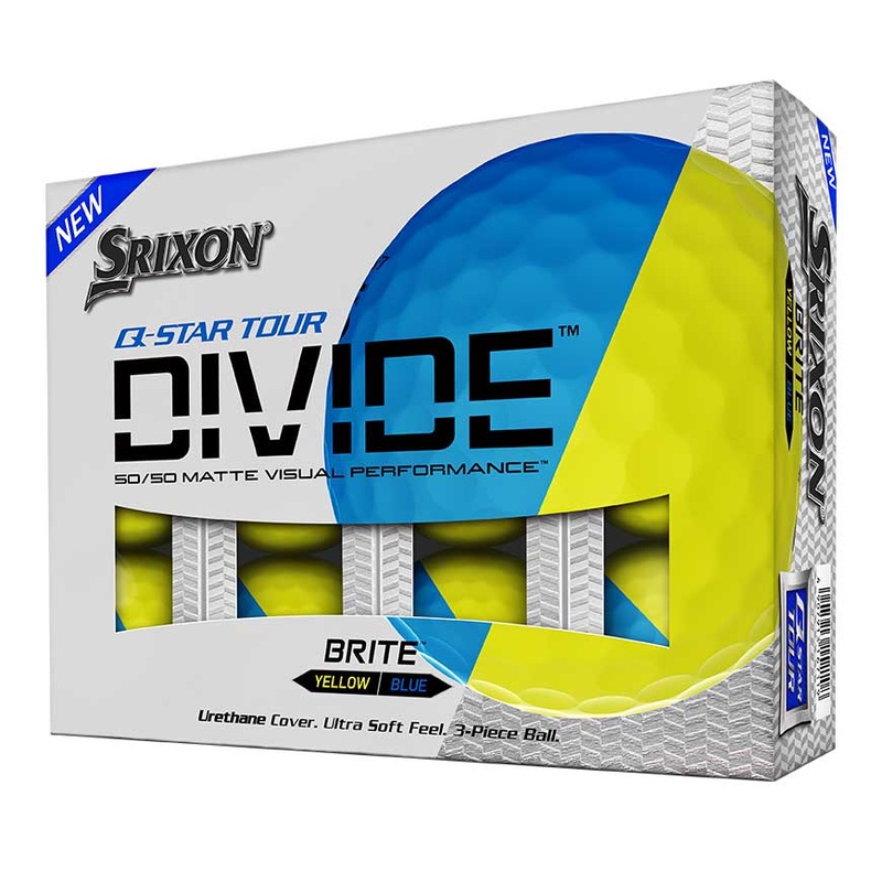 Srixon Q Star Tour Divide Golf Balls 1 Dozen – Brite Blue/Yellow Q-Star Tour Divide