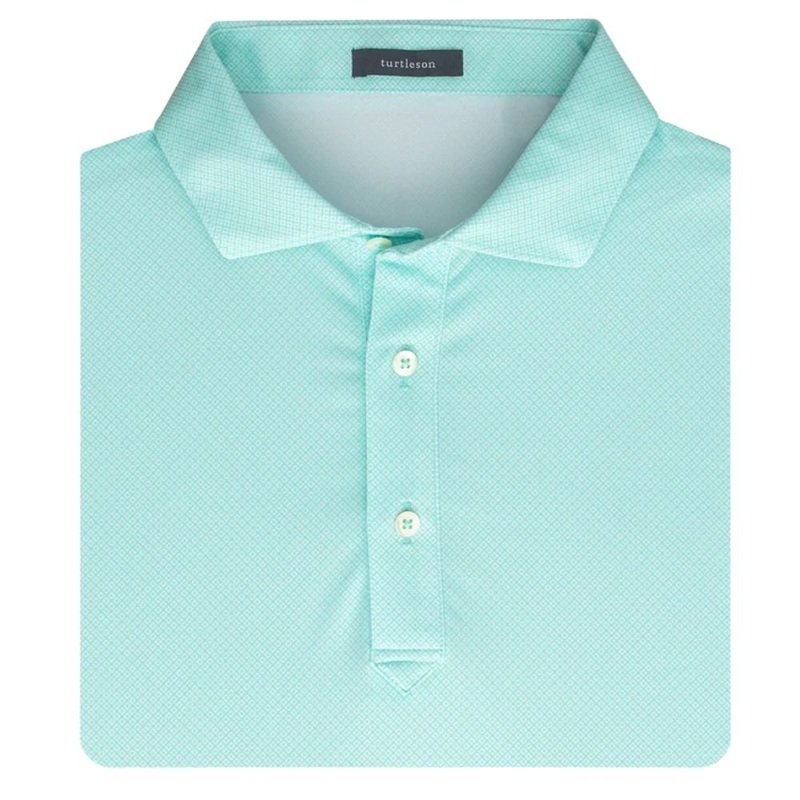 Turtleson Clarence Mini Diamond Jacquard Performance Polo Coral XL